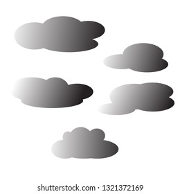 Cloud shapes design vector templates set