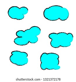Cloud shapes design vector templates set