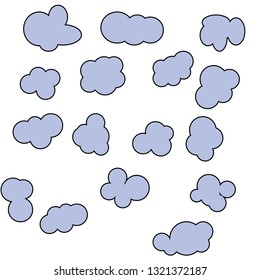 Cloud shapes design vector templates set