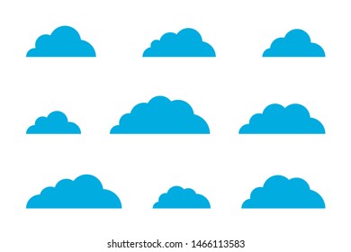 Cloud shapes design vector templates set. Data Storage network technology icons pack.