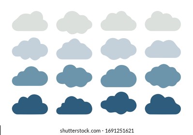 Cloud shapes design.Vector set multicolor clouds.Vector illustration