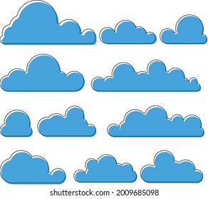 Cloud shapes icon collection. Icons vector illustration
