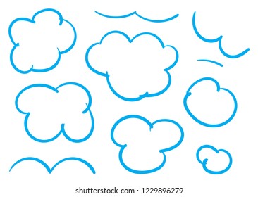 cloud shapes set hand drawn vector