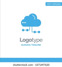 Cloud, Share, Computing, Network Blue Business Logo Template