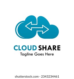 Cloud share design logo template illustration