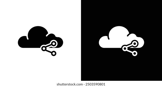 Cloud share icon Flat vector set outline
