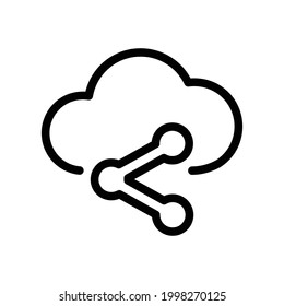 Cloud share icon, Line Vector graphics