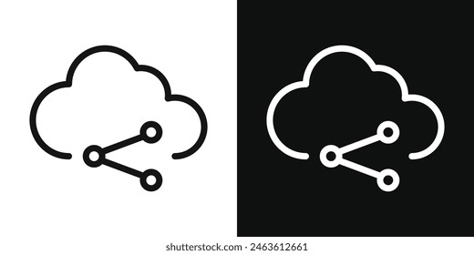 Cloud Share Icon Set. Data Sync and Transfer Symbol in Vector Format.