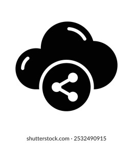 Cloud share, an icon of cloud sharing in trendy style