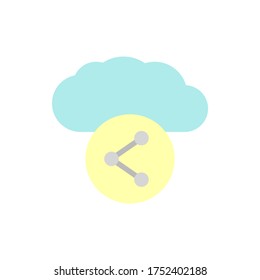 Nube, icono de compartir. Elementos vectoriales de color simples de los iconos de almacenamiento de Internet para ui y ux, sitio web o aplicación móvil