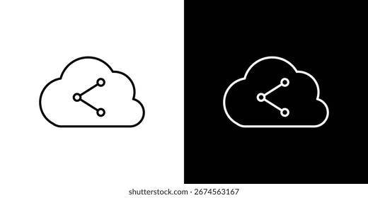 Cloud share icon. Simple Minimal Pictogram. Vector