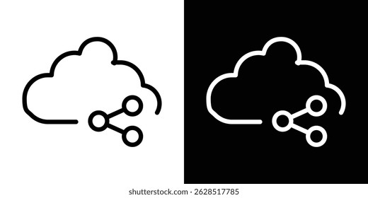 Vetor de ícone de compartilhamento de nuvem para aplicativos da Web, de computador e móveis