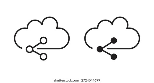 Diseño del logotipo de los iconos de la nube compartida, iconos del pictograma