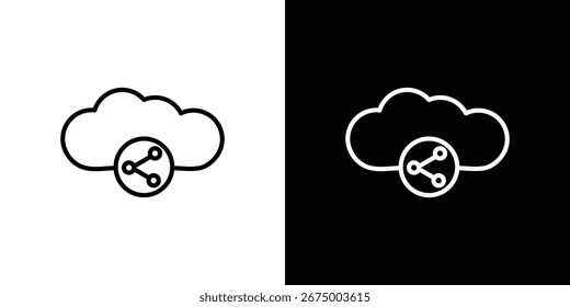 Iconos de compartir en la nube, el mejor ícono de trazo de Vector EPS