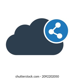 Cloud Share Isolated Vector icon which can easily modify or edit

