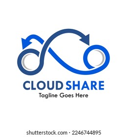 Cloud share logo template illustration