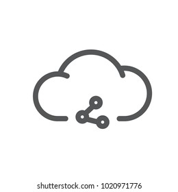 cloud share outline icon