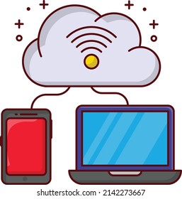 cloud share Vector illustration on a transparent background.Premium quality symbols. vector line flat  icon for concept and graphic design.