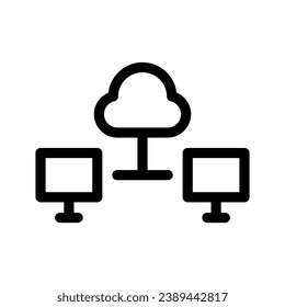 Cloud Shared Icon Vector Symbol Design Illustration
