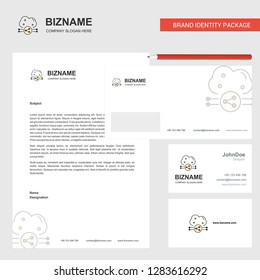 Cloud sharing  Business Letterhead, Envelope and visiting Card Design vector template
