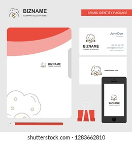 Cloud sharing  Business Logo, File Cover Visiting Card and Mobile App Design. Vector Illustration