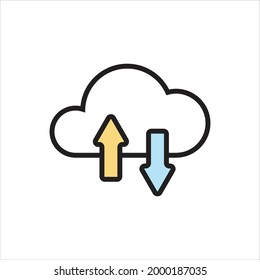 Cloud Sharing Icon Simple Vector Illustration