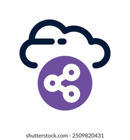 cloud sharing icon. vector dual tone icon for your website, mobile, presentation, and logo design.