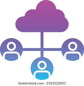 Cloud Sharing vector icon. Can be used for printing, mobile and web applications.