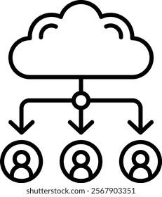 Cloud Sharing vector icon. Can be used for printing, mobile and web applications.