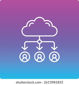 Cloud Sharing vector icon. Can be used for printing, mobile and web applications.