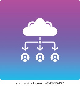 Cloud Sharing vector icon. Can be used for printing, mobile and web applications.
