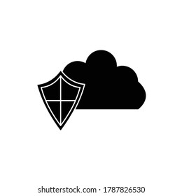 Cloud shield icon vector design illustration