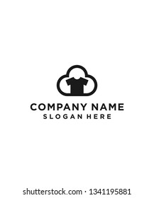 cloud with shirt logo design vector illustration template