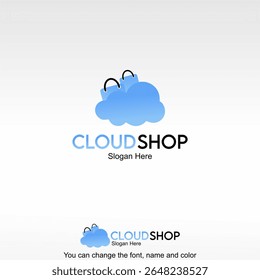 Cloud Shop Logo Template Design Vector
