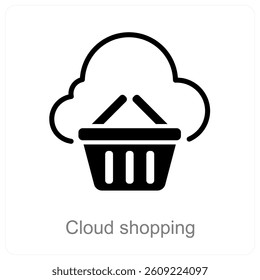 Cloud Shopping and ecommerce icon concept