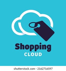 Cloud with Shopping logo design vector graphic symbol icon sign illustration creative idea
