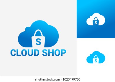 Cloud Shopping Logo Template Design Vector, Emblem, Design Concept, Creative Symbol, Icon