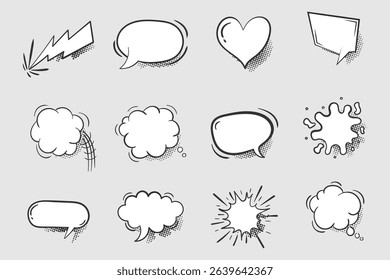 Cloud shouting with halftone explosion pattern pow comic talking thinking illustration cartoon splash humor blank speech drawing icon communication wow bang lightning revival


