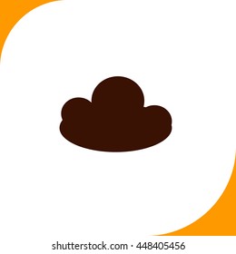 Cloud sign. Brown icon on white background
