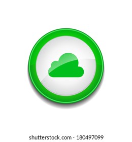 Cloud Sign Circular Green Vector Web Button Icon