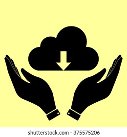 Cloud sign. Flat style icon vector illustration.