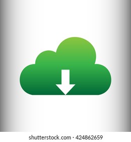 Cloud sign. Green gradient icon