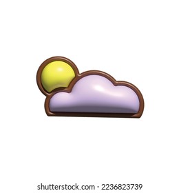 Cloud-Zeichen Symbol in Cartoon 3D-Stil einfach elegant niedlich. für Geschäftssymbolbedürfnisse