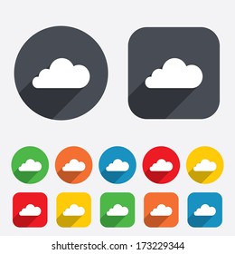Cloud sign icon. Data storage symbol. Circles and rounded squares 12 buttons. Vector