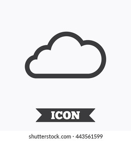 Cloud sign icon. Data storage symbol. Graphic design element. Flat cloud symbol on white background. Vector