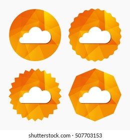 Cloud sign icon. Data storage symbol.