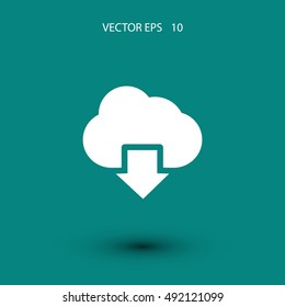 cloud sign icon, flat design best vector icon