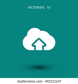 cloud sign icon, flat design best vector icon