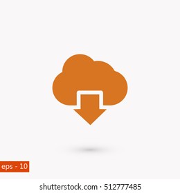 cloud sign icon, flat design best vector icon