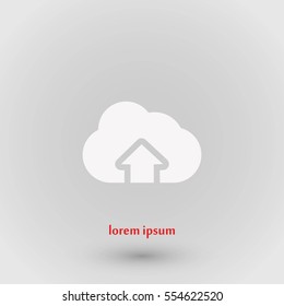 cloud sign icon, flat design best vector icon